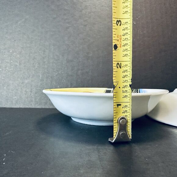 Japanese Moriage Dish/Bowl Set of 2, House, Mountain, Boat, Bird, Flowers VTG - Picture 8 of 9